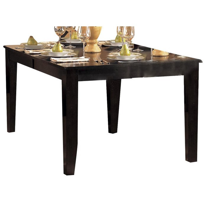 Transitional Style Wooden Dining Table with Butterfly Leaf, Dark Brown