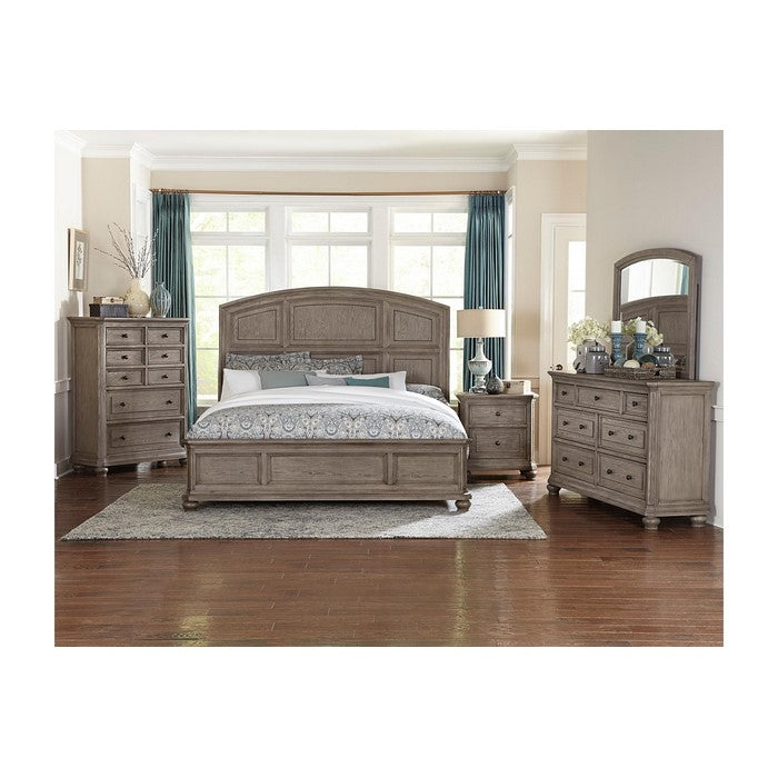 Transitional Two Drawers Wooden Night Stand with Power Strip and Metal Knobs, Brown