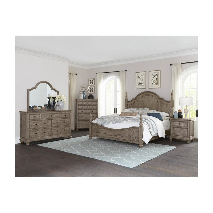 Transitional Style Wooden Dresser with Spacious Drawers, Brown