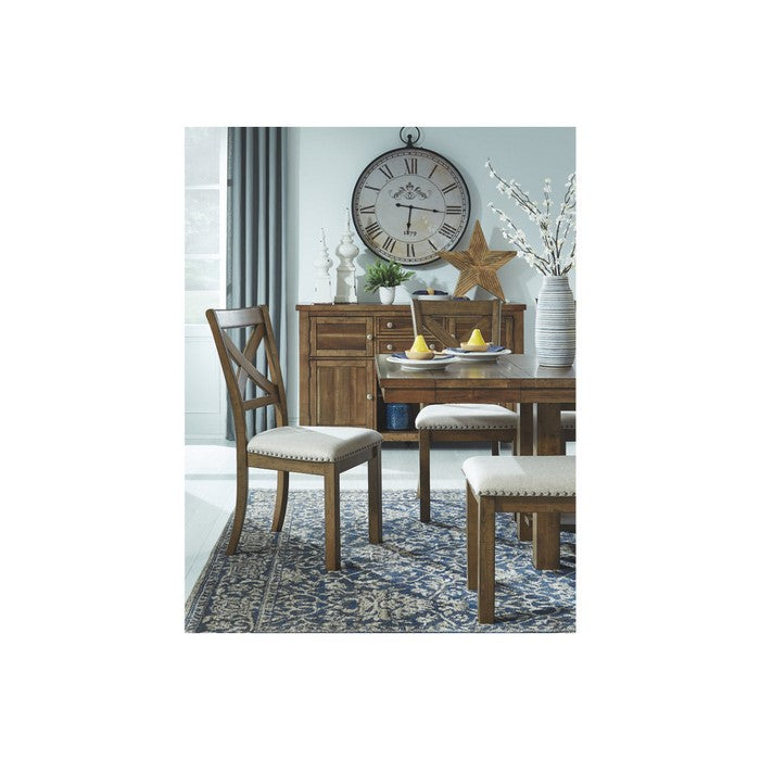 Rustic Style Acacia Wood Dining Table with Two Separate Extension Leaves, Brown