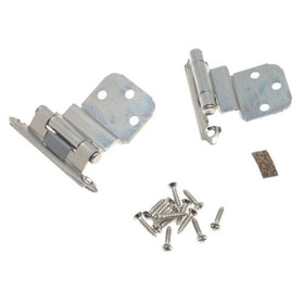 3/8in (10 mm) Inset Self-Closing, Face Mount Polished Chrome Hinge - 2 Pack