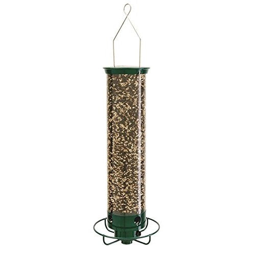 Droll Yankees Squirrel Proof Bird Feeder, Yankee Flipper, 17-Inch, 4 Ports, Green