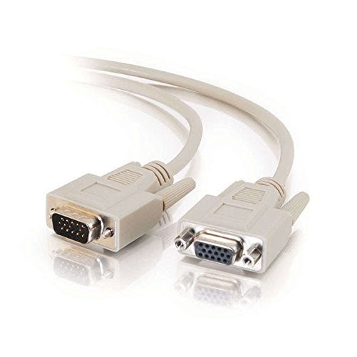 C2G 02717 Economy HD15 SVGA Male to SVGA Female Monitor Extension Cable, Beige (6 Feet, 1.82 Meters)