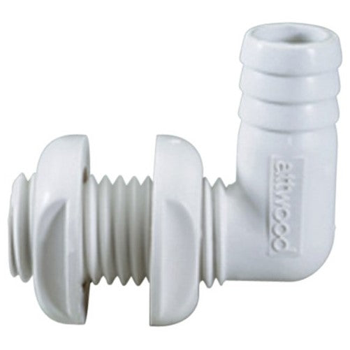 attwood Thru-Hull Connector 90 Degree White 3877-3 Thru-Hull Connector 90 Degree White