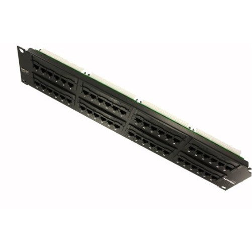 Leviton 5G596-U48 GigaMax 5E Universal Patch Panel, 48-Port, 2RU, Cat 5E, Cable Management Bar Included