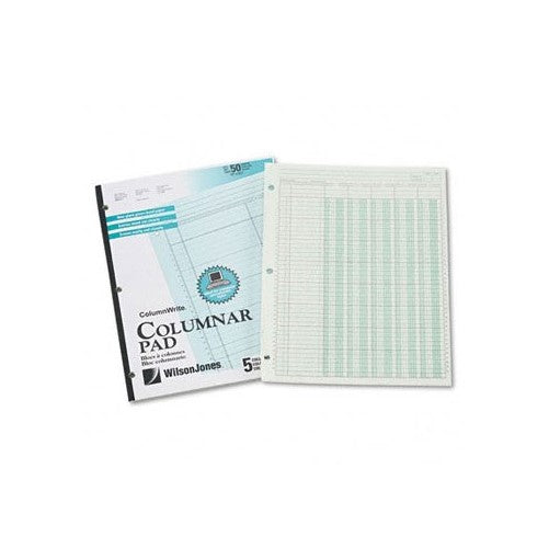 WILSON JONES G7205A Accounting Pad, Five Eight-Unit Columns, 8-1/2 x 11, 50-Sheet Pad (WLJG7205A)