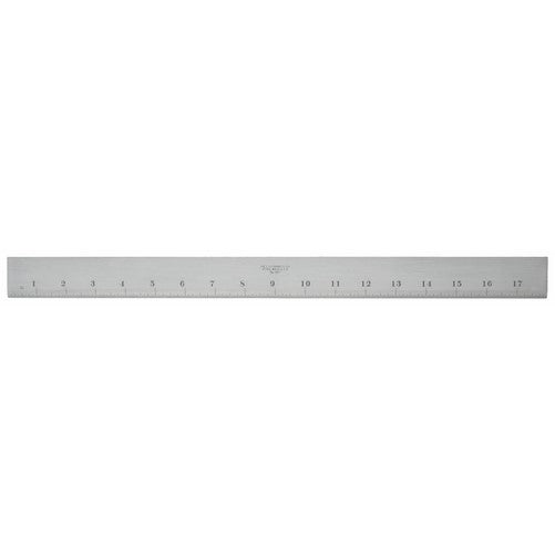Starrett 387-18 Steel Straight Edge With Bevel And Graduated Edge, 18" Length, 1-13/32" Width, 11/64" Thickness