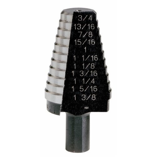 Irwin Tools Unibit #21 13/16-Inch to 1-3/8-Inch Step-Drill Bit, 1/2-Inch Shank (10221)