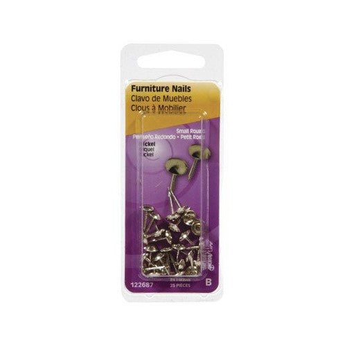 Hillman Furniture Nails 7/16 " Nickel Card 25 / Card