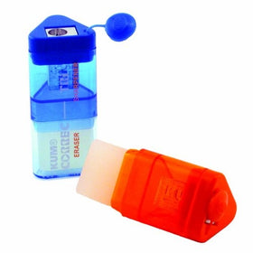 KUM Eraser-Sharpener Combo, 12 Count Box, Blue/Orange (KUM-TRI-12)