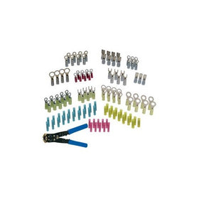 Ancor 220004 Marine Grade Electrical Premium Nylon Insulated Double Crimp Funnel Entry Connector Kit with Crimp Tool (18 to 10-Gauge, 120-Pack)