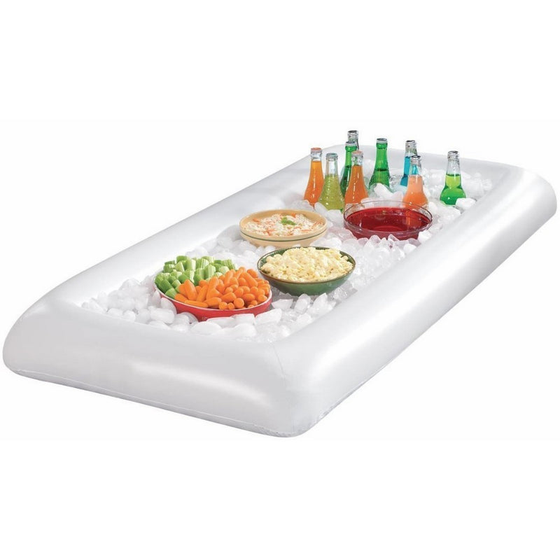 GGI 1 Pack Inflatable Buffet and Salad Bar - Portable Blow Up Food and Beverage Cooler and Server with Drain Plug