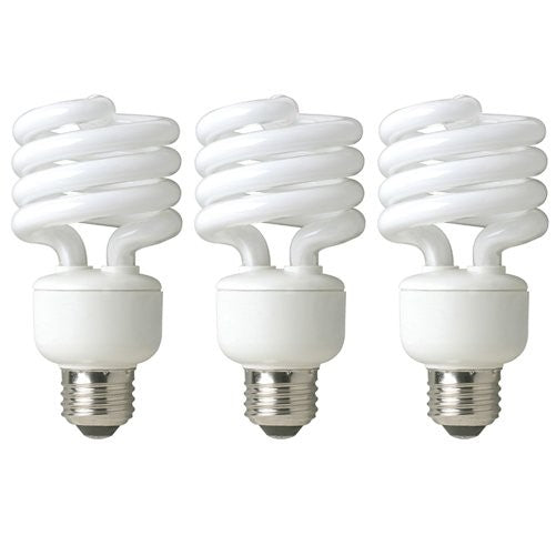 TCP 8010233 23-Watt SpringLight Compact Fluorescent Spiral Light Bulb, 27K Color Temperature, 3-Pack