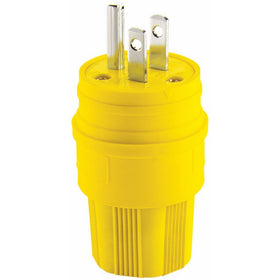 Eaton 14W47-K 15-Amp 2-Pole 3-Wire 125-Volt Industrial Grade Plug, Yellow