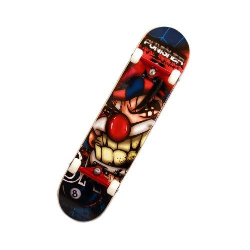 Punisher Jester Complete Skateboard, Blue, 31-Inch