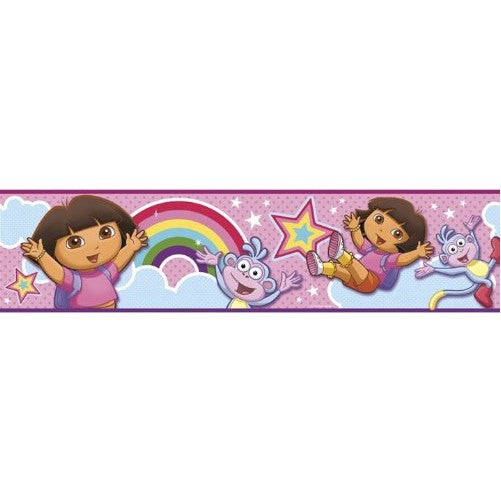 Nickelodeon Dora the Explorer Rainbow Self Stick Wall Border
