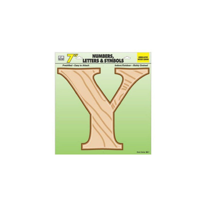 HY-KO PROD Wood Grain Letter Y, 7" (GB-7/Y)
