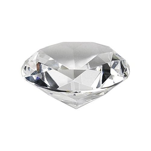 Crystal Clear Faceted Diamond Shaped Paperweight Top Maybe Engraved Apx. 4" Diameter