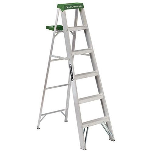Louisville Ladder AS4006 225-Pound Duty Rating Aluminum Stepladder, 6-Foot