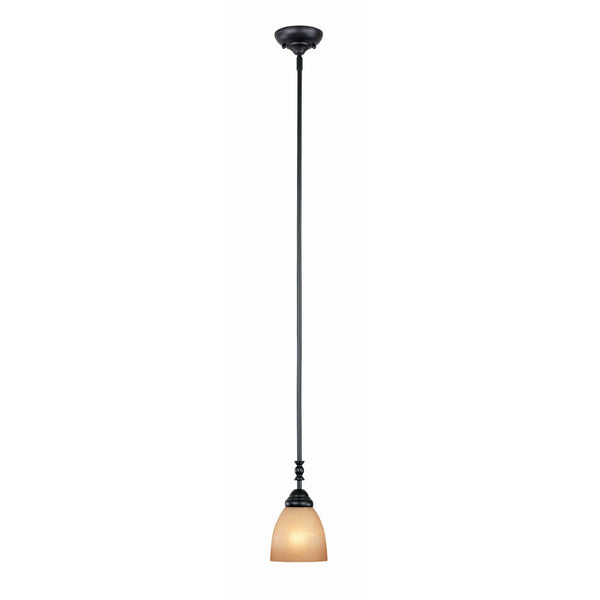 Designers Fountain 94030-ORB Apollo Collection 1-Light Mini-Pendant, Oil Rubbed Bronze Finish with Amber Sandstone Glass Shade