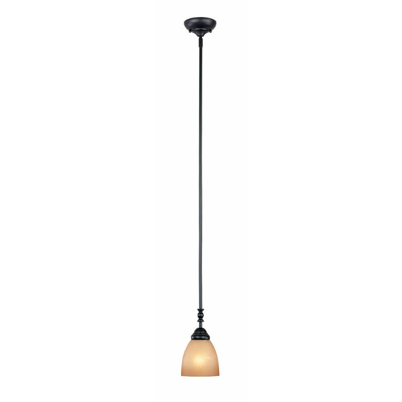 Designers Fountain 94030-ORB Apollo Collection 1-Light Mini-Pendant, Oil Rubbed Bronze Finish with Amber Sandstone Glass Shade