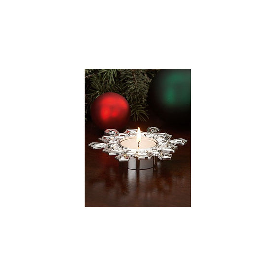 Lenox Christmas Tea Light Snowflake Silver Candle Holder