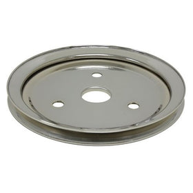CHEVY SMALL BLOCK CHROME STEEL CRANKSHAFT PULLEY - SHORT (1 GROOVE)