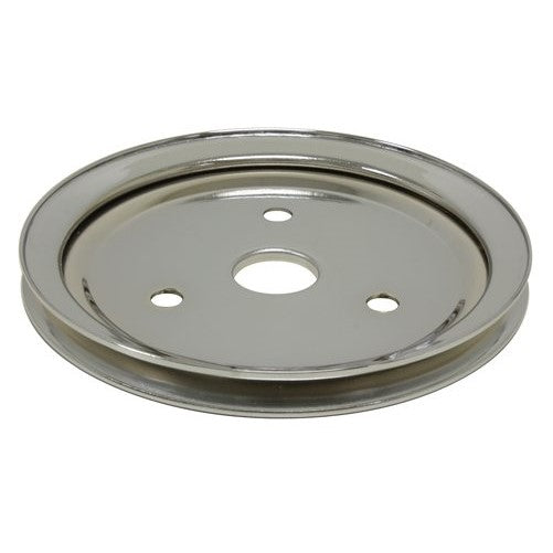 CHEVY SMALL BLOCK CHROME STEEL CRANKSHAFT PULLEY - SHORT (1 GROOVE)