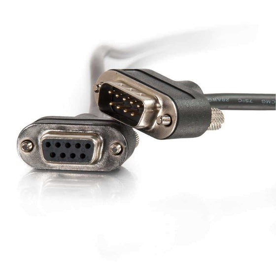 C2G 52147 Serial RS232 DB9 Cable with Low Profile Connectors F/F, In-Wall CMG-Rated, Black (3 Feet, 0.91 Meters)