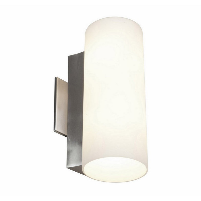 Tabo - Vanity - Brushed Steel Finish - Opal Glass Shade