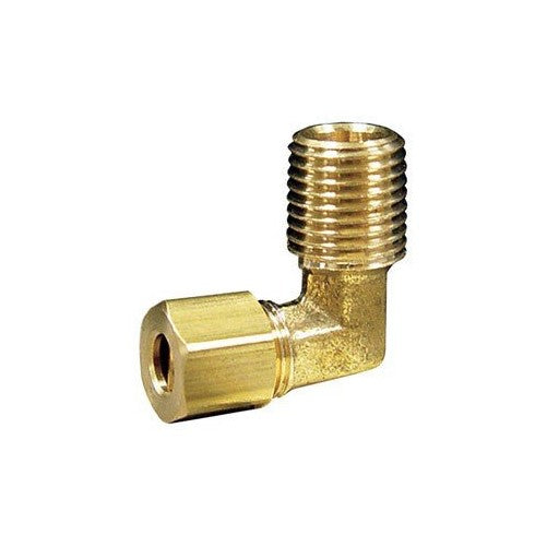 Jmf Compression Elbow 90 Deg. 1/2 " Comp X 1/4 " Mpt Yellow Brass 400 Psi Lead Free
