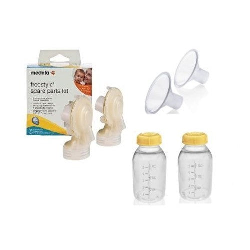 Medela Freestyle Spare Parts Kit with 2-- 24mm Breastshields and 2 - 150 mL Bottles