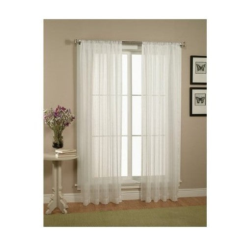 WPM60 x 63-Inches Sheer Window Elegance Curtains/drape/panels/treatment, White