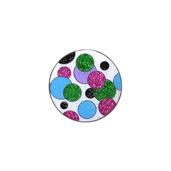 Navika Glitzy Polka Dot (Green & Pink) Marker with Magnetic Hat Clip