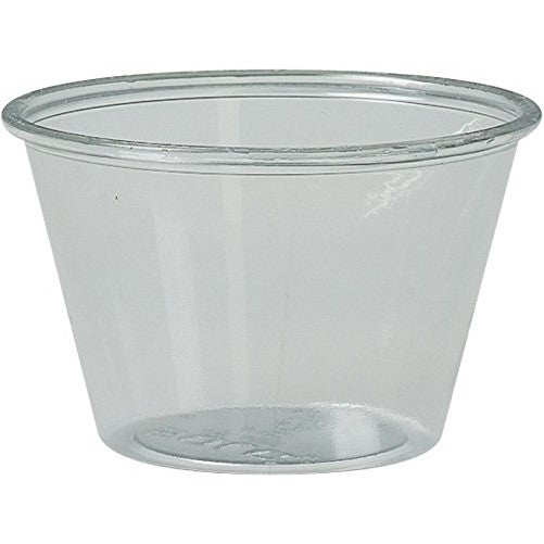 Solo T400-0090 4 oz Clear Plastic Portion Cup (Case of 2500)