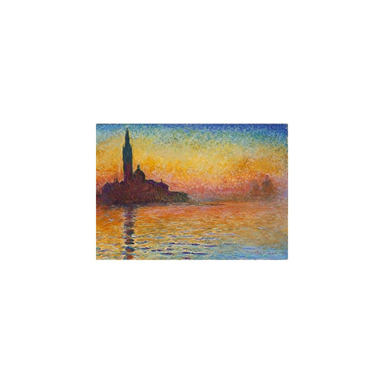 Wieco Art Dusk in Venice Canvas Prints Wall Art of Famous Oil Paintings by Claude Monet Stretched and Framed Giclee Classic Impressionist Art work Ready to Hang for Wall Decor Living Room Bedroom