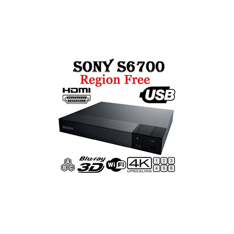 SONY BDP-S6700 2k/4k Upscaling - Bluetooth- 2D/3D - Wi-Fi - Multi System Region Free Blu Ray Disc DVD Player 100-240V