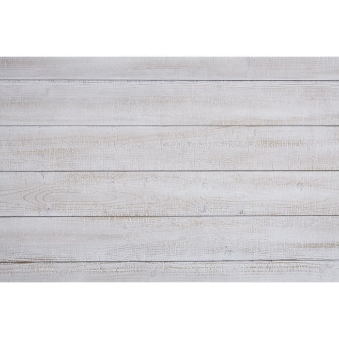 Plank Style Wooden Table Set with Slatted Lower Shelf and Bun Feet, Set of Three, White