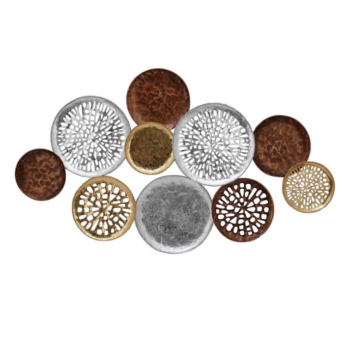 Clusters of Circles Metal WallDecor with Aesthetic Details, Multicolor