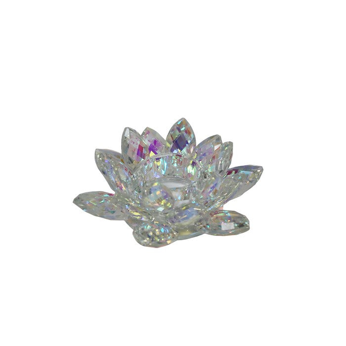 Crystal Lotus Votive Tealight Candle Holder, Multicolor