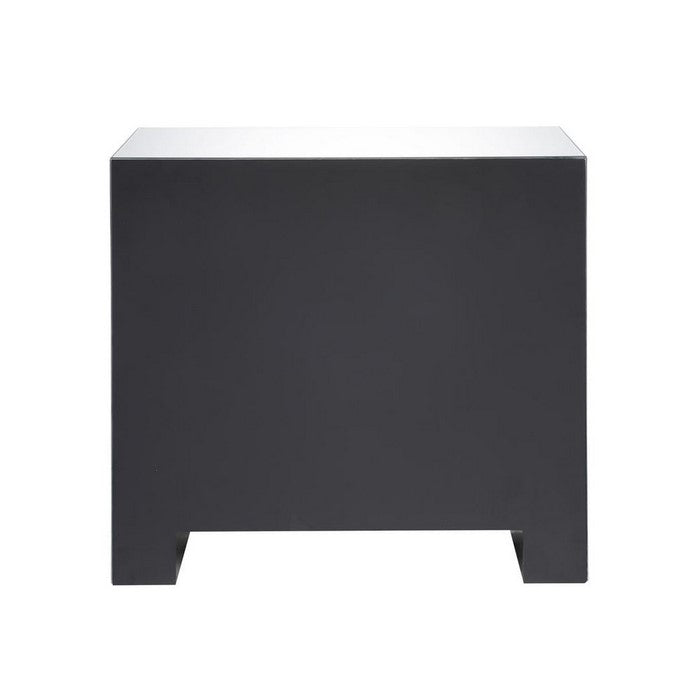 Wooden Framed Mirrored Console Table with Three Drawers and Faux Agate Accents, Silver