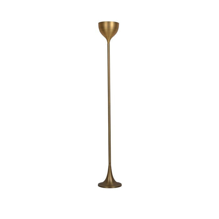 Metal Up light Floor Lamp with Sleek Rod and Curved Edges, Gold