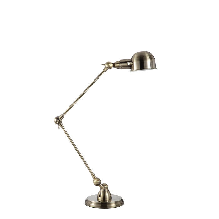 Metal Table Task Lamp with Flexible Neck and Round Base, Silver