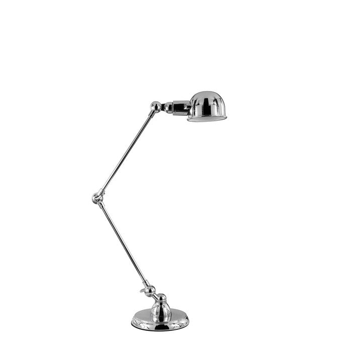 decorative Metal Table Task Lamp with Flexible Neck and Round Base, Silver