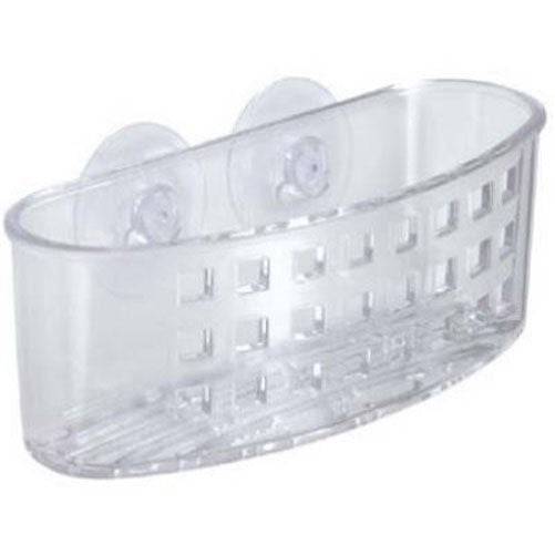 InterDesign Kitchen Sink Suction Holder for Sponges, Scrubbers, Soap - Clear