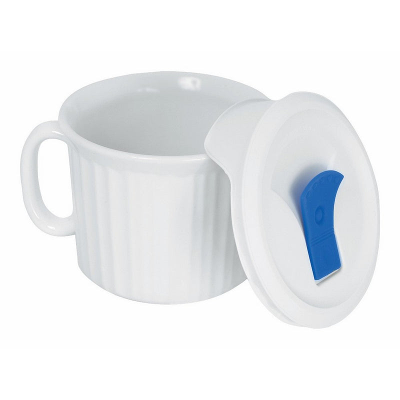 Corningware 20-Ounce Oven Safe Meal Mug with Vented Lid, French White