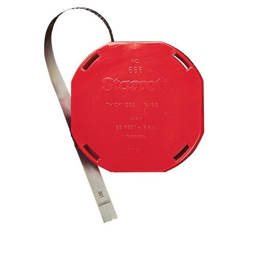 Starrett 666-2 Steel Thickness Feeler Gage Coil, 0.002" Thickness, 1/2" Width, 25' Length