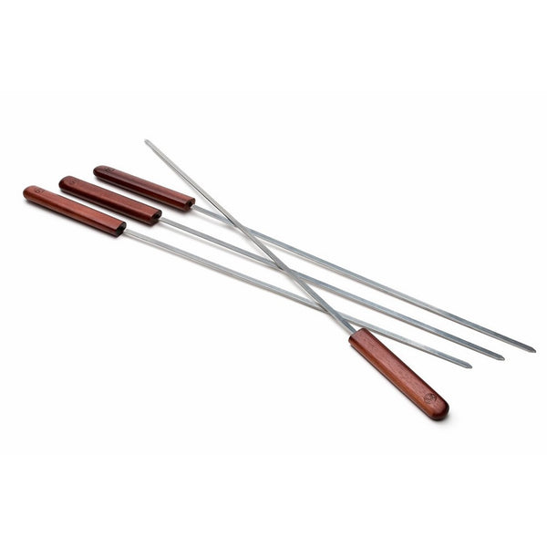 Outset QB50 Rosewood Collection Barbecue Skewers, Stainless Steel, Set of 4