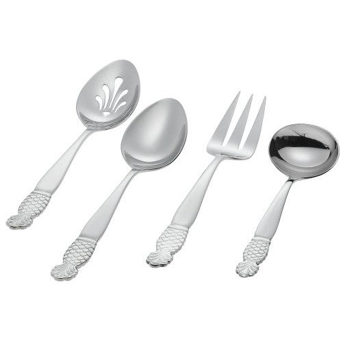 Ginkgo International Pineapple 4-Piece Stainless Steel Hostess Serving Set