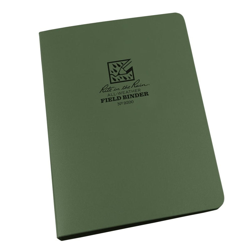 Rite in the Rain All-Weather 1/2" Ring Binder, 5 5/8" x 7 7/8", Green Binder (No. 9200)